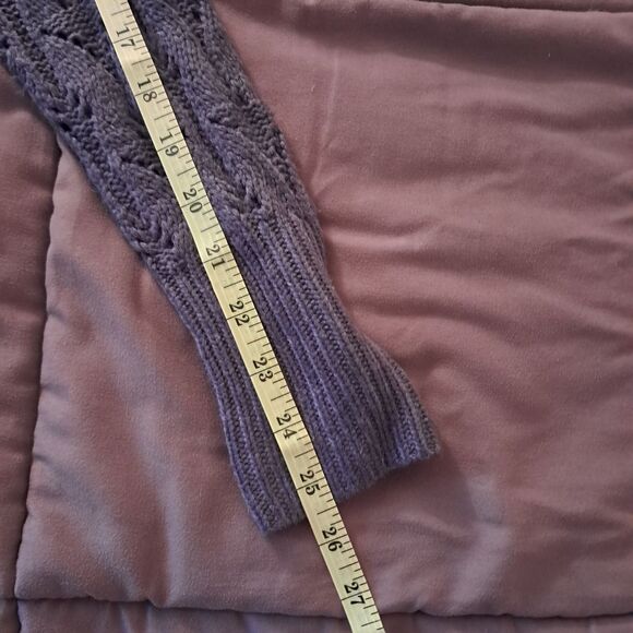 Nine West Jeans Sweater Tunic Women's Medium M Grey Cable Knit Snap Closure - Picture 10 of 11